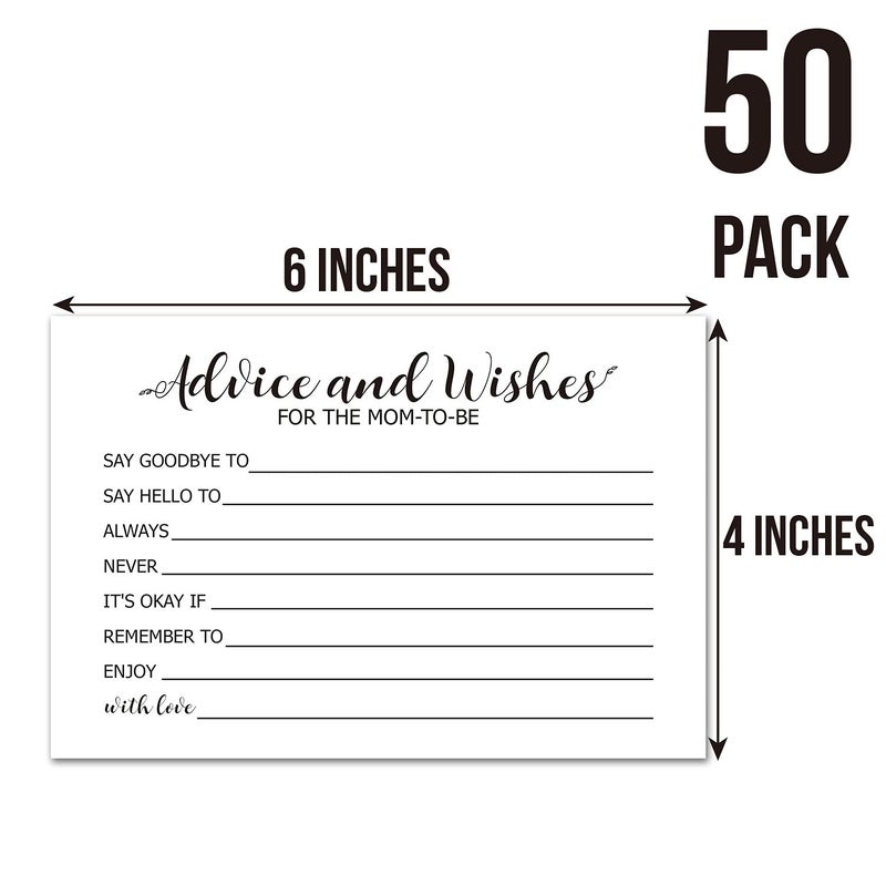 TENTADO Baby Shower Advice Card  Pack of 50 4x6 Inch - Premium Quality  Perfect for Baby Shower Games & New Mom Gifts - Image 3